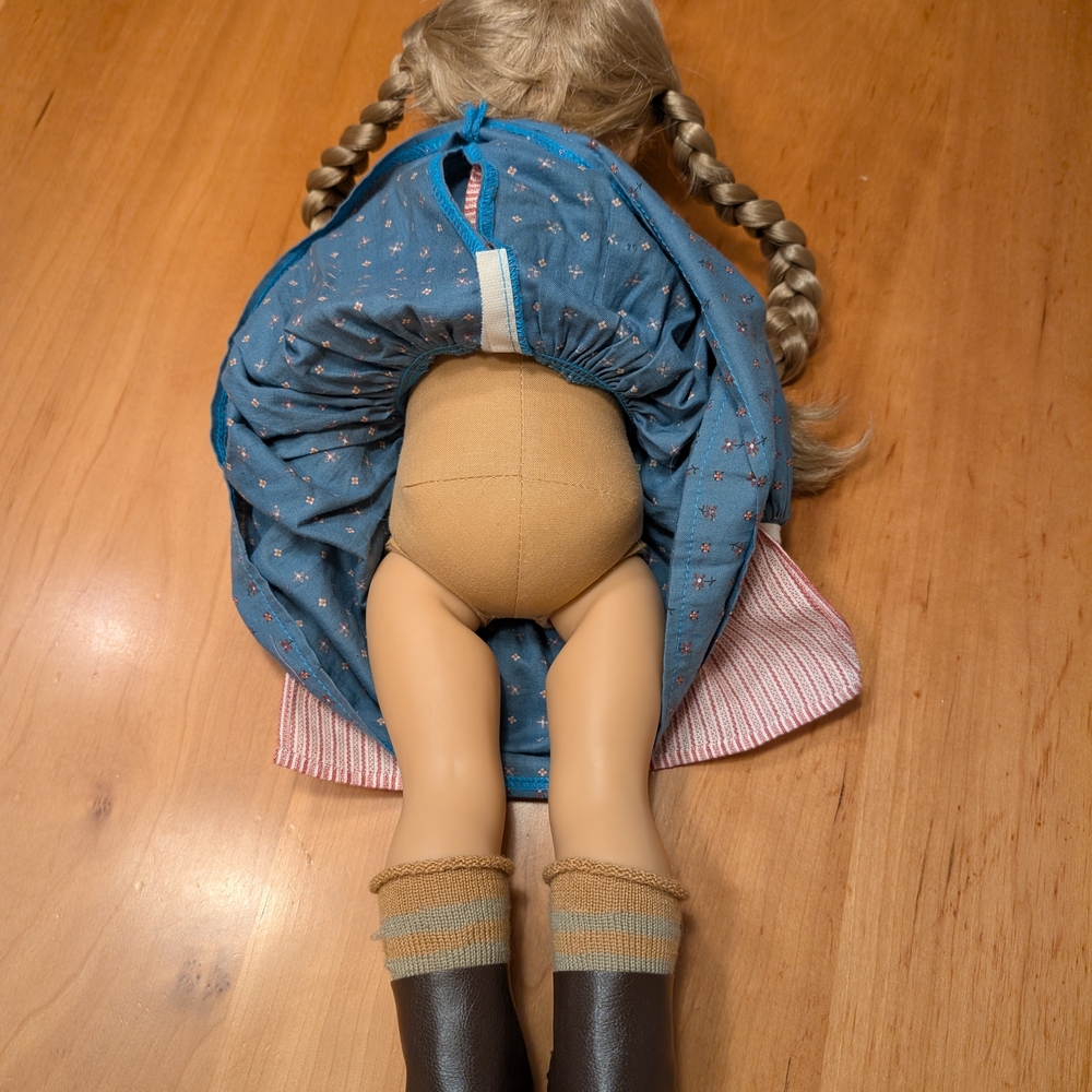 Classic Doll with Blue Dress and Red Apron - Picture 3 of 4